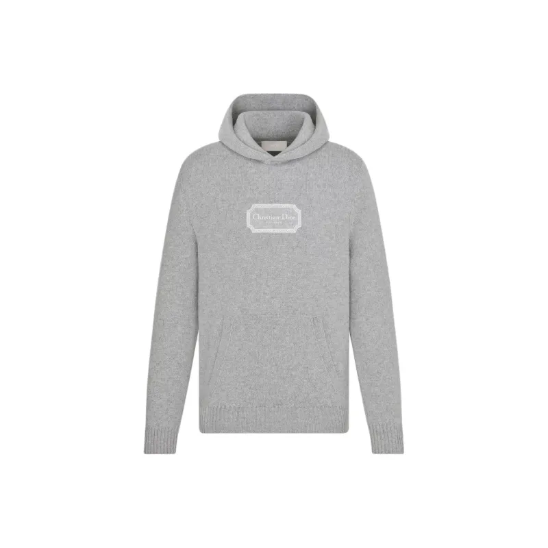 DIOR Homme Logo Patch Long Sleeved Hoodie-0