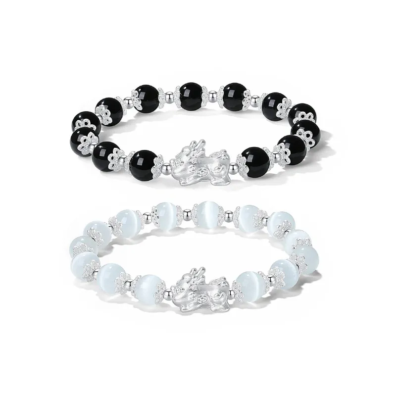 ZKY Glass Cat Eye Jade Bracelets Unisex-7