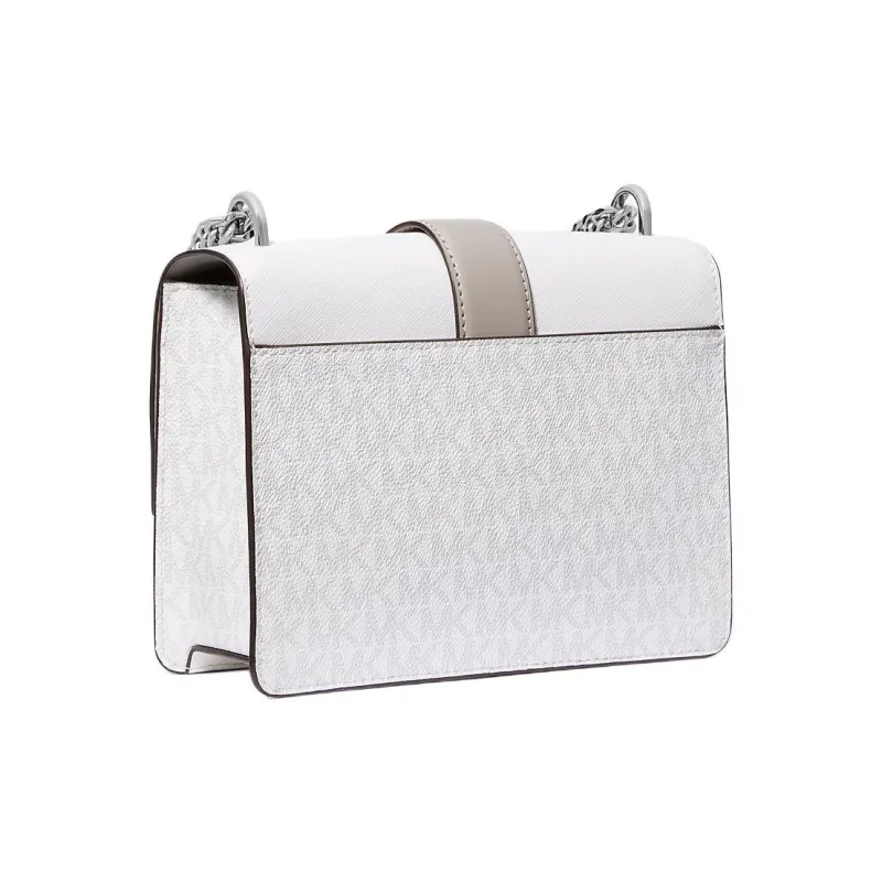 MICHAEL KORS Greenwich Coated Canvas Shoulder Bag Trumpets Women's White-1
