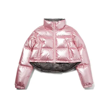 MARDI MERCREDI Down Jacket Women's Peach Pink Black Brown Leopard Print