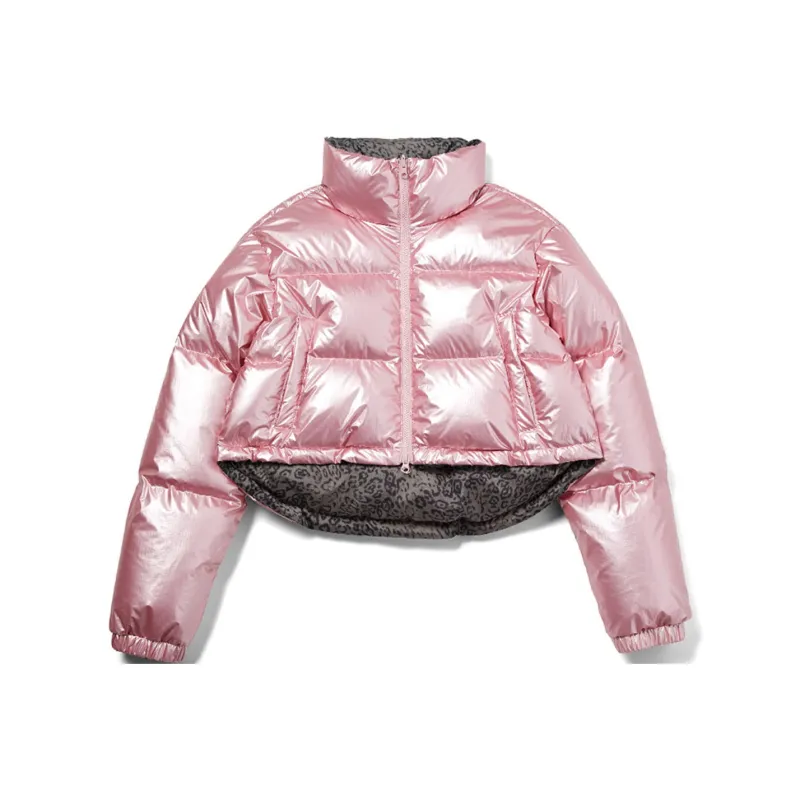 MARDI MERCREDI Down Jacket Women's Peach Pink Black Brown Leopard Print-0
