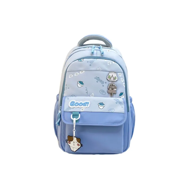 Three Ducklings Nylon Backpack Women's Navy Blue/Pink/Blue/Brown-8