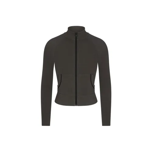SKIMS SS24 Summer Collection OUTDOOR TRACK JACKET Jackets & Coats Women's WASHED ONYX/Washable Agate