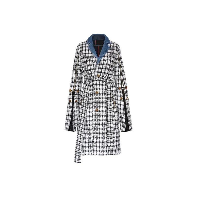 CHICCO MAO Coats Women's Black White-0