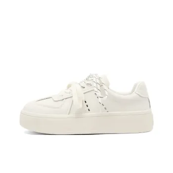 XICUNMINGWU Height Increasing Low Top Skateboard Shoes Women's Ecru