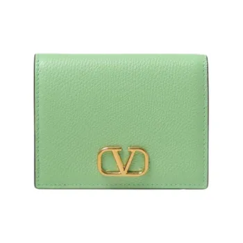 Valentino Cow Leather Wallet Medium Size Women's Green