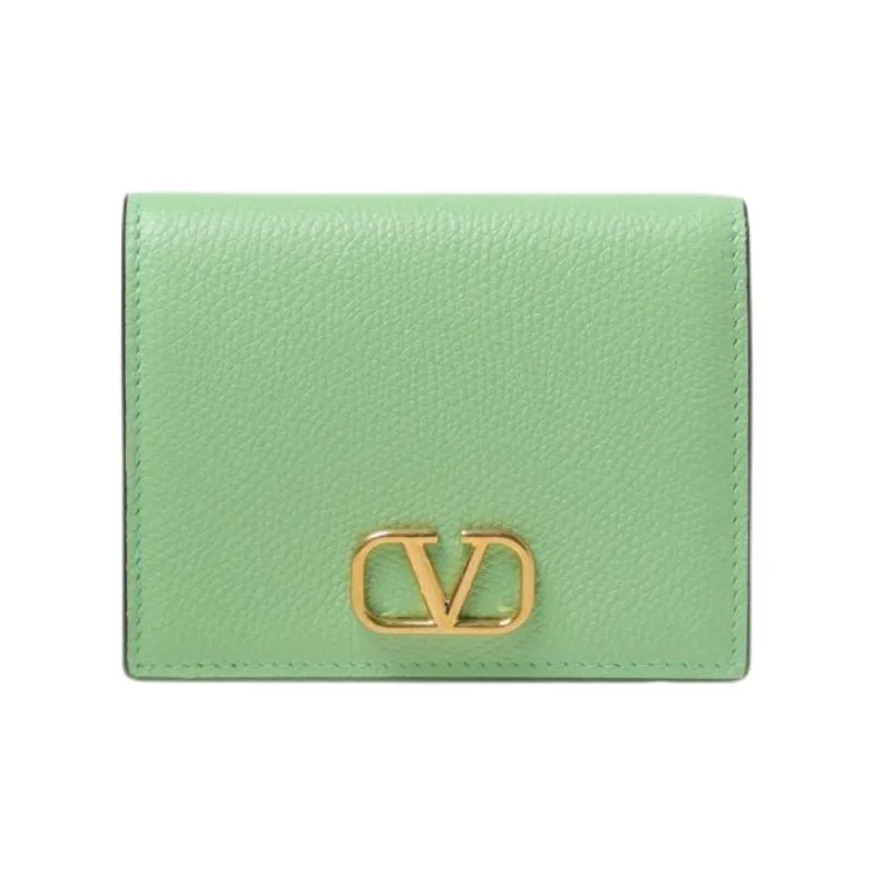 Valentino Cow Leather Wallet Medium Size Women's Green-0
