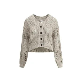 Brunello Cucinelli Long Sleeved Open Knit Cardigan