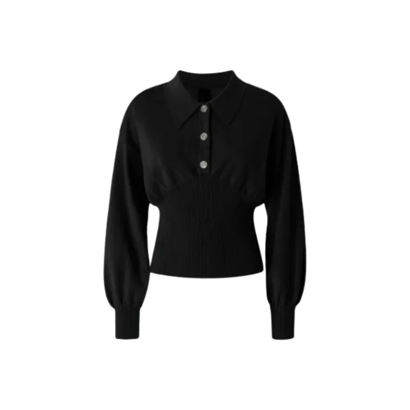 PINKO Ribbed Polo Top-0