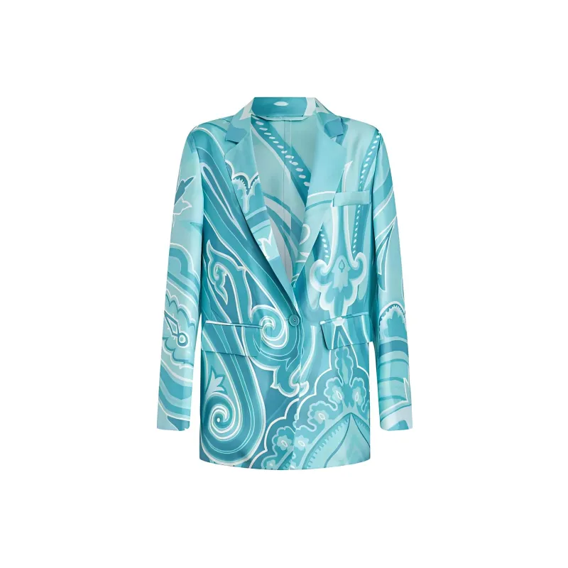 ETRO Swirl print Silk Blazer-0