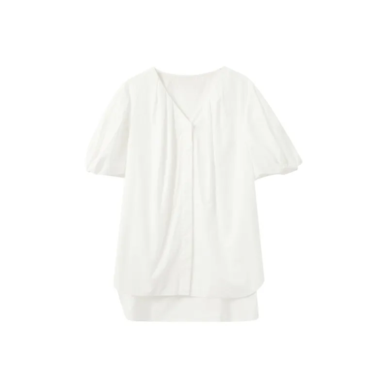 3COLOUR 100% Cotton Shirt Women's Ecru-0