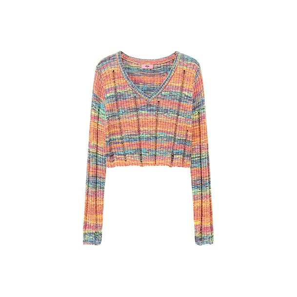 CHUU Knitwear Women's Rainbow Stripes-0