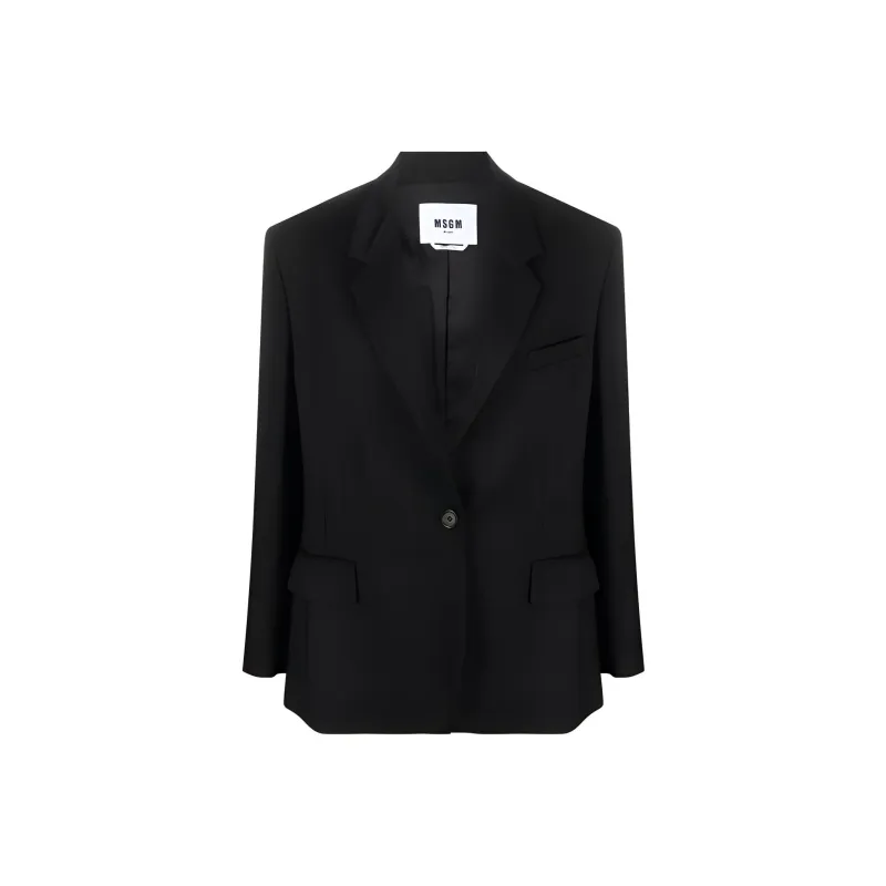MSGM Notched lapels Single breasted Blazer-0