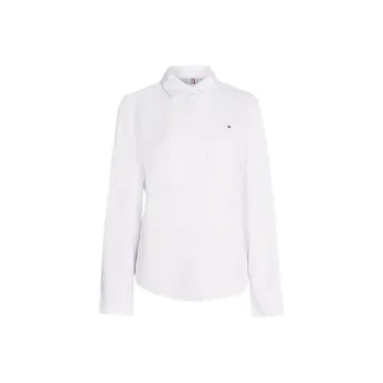 Tommy Hilfiger Regular Fit Stripe Stretch Oxford Shirt Shirt Women's Blue