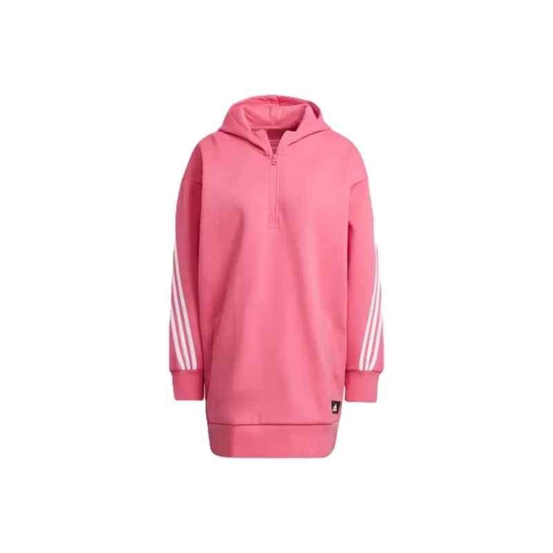 Adidas FUTURE ICONS 3-STRIPES LONG HOODIE Sweatshirt Women's Pulse Magenta-0