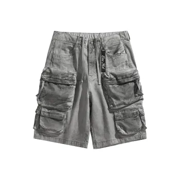 *EVAE+MOB Casual Shorts Unisex Dirty Dyed Gray