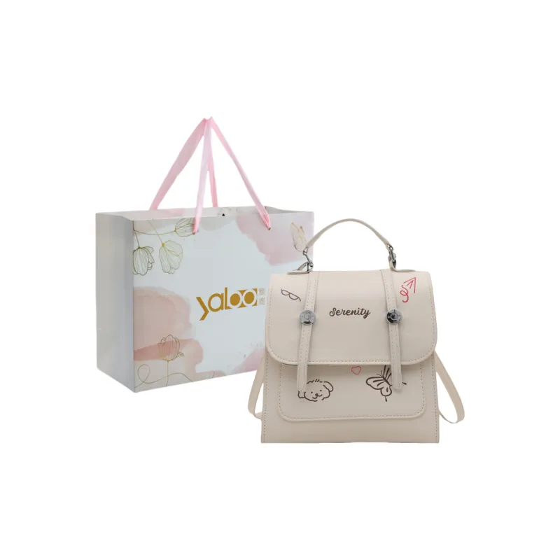 Yalu PU Backpack Unisex Blue/Pink/White/Black-8