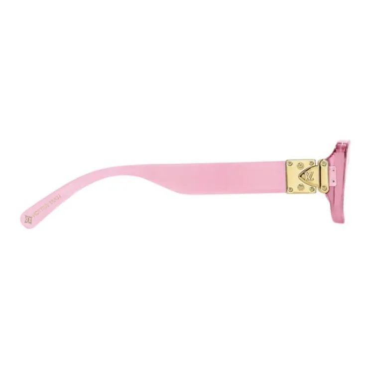 LOUIS VUITTON Acetate Metal Parts Square Sunglasses Women's Pink-2