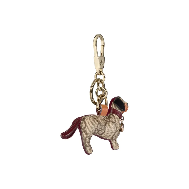 GUCCI Coated Canvas Bag Charm Bag Merch Women's Beige & Dark Brown-1