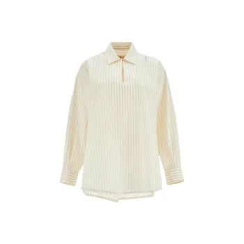MARNI Logo Embroidered Pinstriped Shirt 'White'