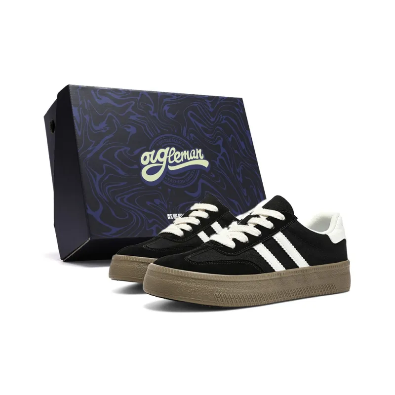 OUGLEMEN Slip Resistant, Abrasion Resistant, And Balanced Low Top Skateboard Shoes Men's-0