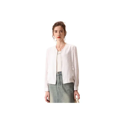 FENHONGMALI Met jackets Coats Women's White