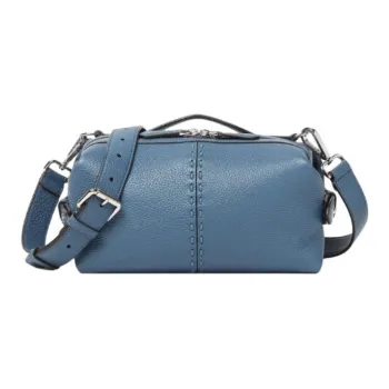 FENDI Selleria Calfskin Crossbody One Shoulder Handbag Small Size Men's Blue