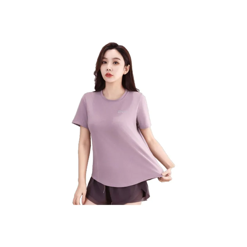 Barbie Yoga T Shirts Women's Purple-0