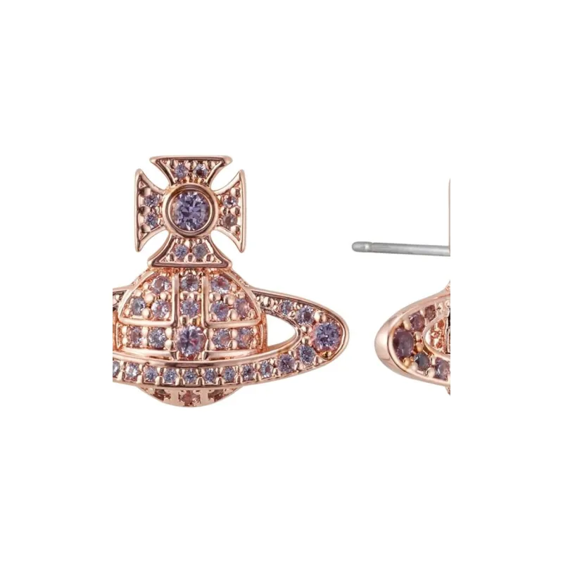 Vivienne Westwood Brass Stud Earrings Women's Pink-1