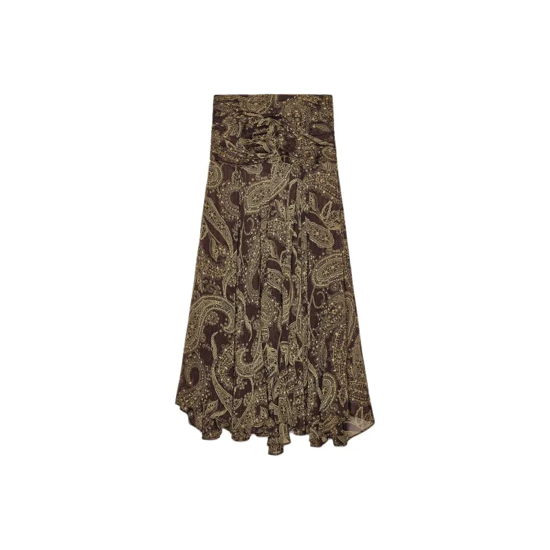 ZARA ZW Series Casual Long Skirt Women's Brown-1