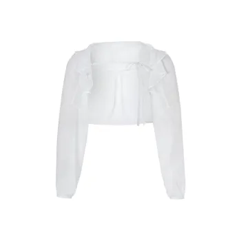 NOT YOUR ROSE SS25 Fairy Chiffon Bolero White Chiffon Shirt Women's White/White