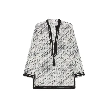 TORY BURCH Long Sleeved All Over Printed Top