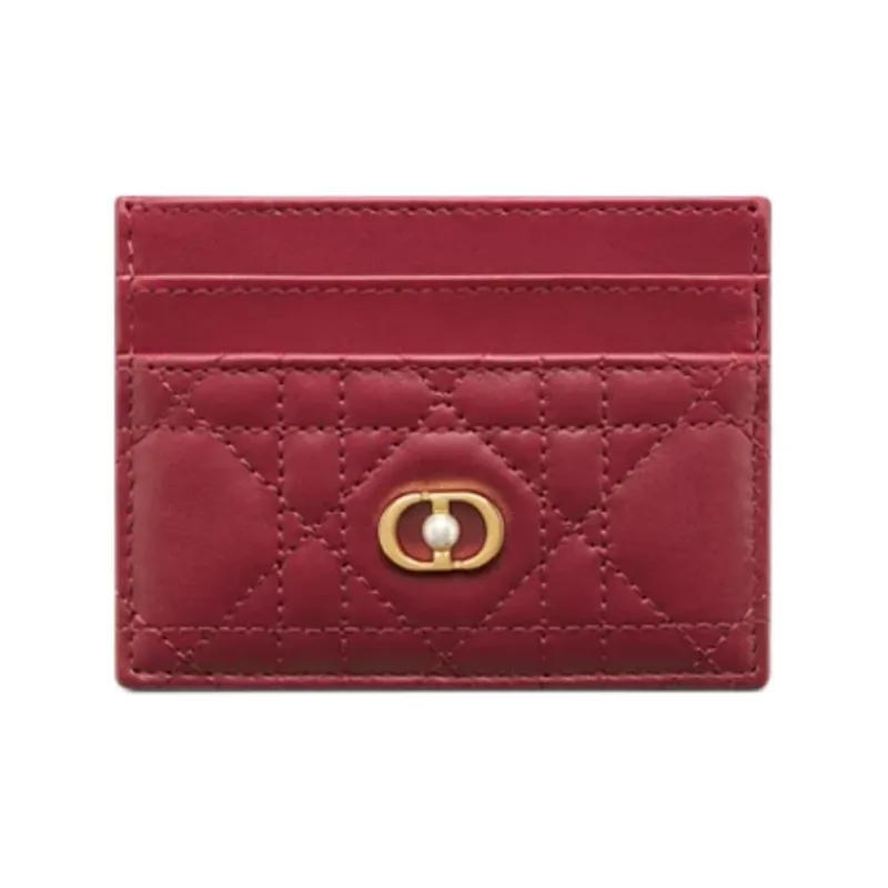 DIOR Jolie Dior Lambskin Card Holder Women's Red-0