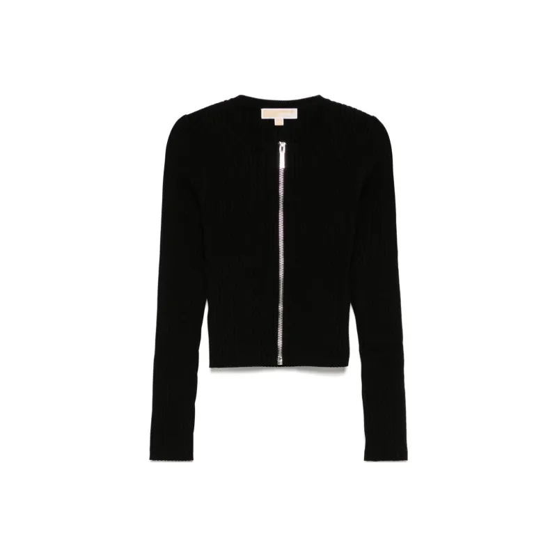MICHAEL KORS Ribbed Zip Cardigan-0