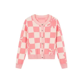 H'S x Faint Knitwear Women's Pink Plaid