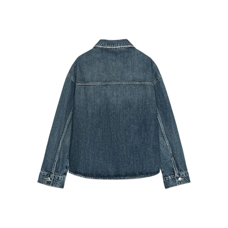 ZARA Trf Denim Jacket Women's Sea Blue-1