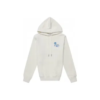 OFF WHITE Women'ss Floral Arrows Hooded Sweatshirt White Blue