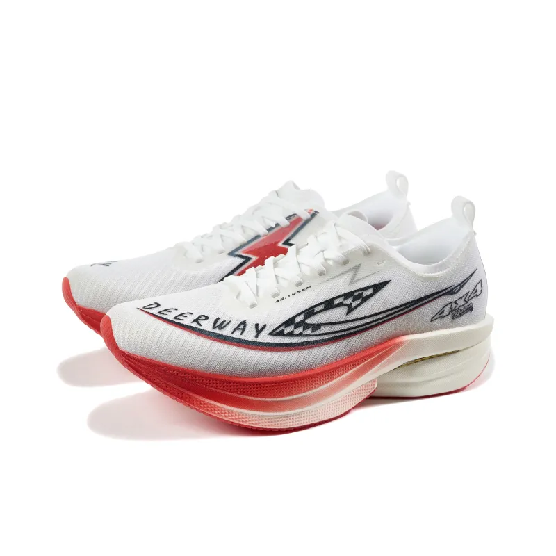 DEERWAY Running Shoes Unisex White Orange-3