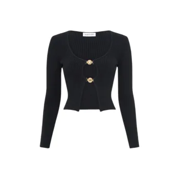 Marine Serre Moon Jewelry Knit Open Cardigan