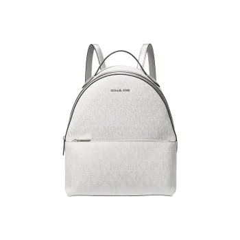 MICHAEL KORS Canvas Backpack Medium Size Women's Silver