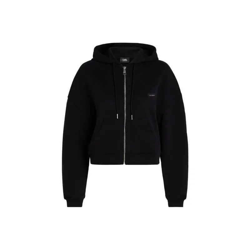 KARL LAGERFELD / Karl Lagerfeld Jeans Logo Patch Zipped Hoodie-0