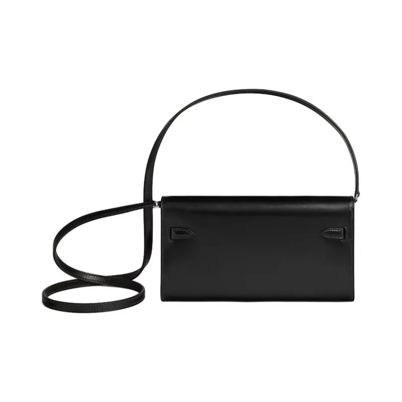 HERMES Kelly To Go Calfskin Wallet, Shoulder Bag, Crossbody Bag Regular Women's 89 Noir Black-1