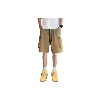 Tonlion Casual Shorts Men Dark Khaki