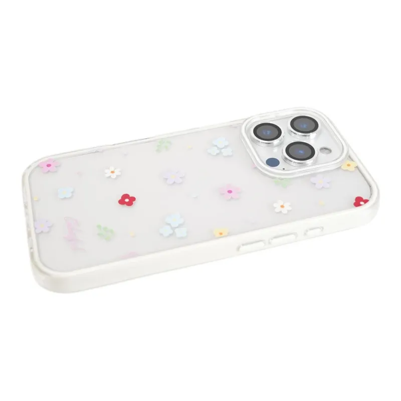 Sopi Acrylic Material Multicolor Floral Stand Phone Cases Compatible With IPhone 16/15 Pro Max/Apple 13/14 Pro/Max-7