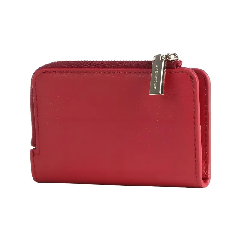 COCCINELLE Cow Leather Card Holder Women's Gemstone Red-2