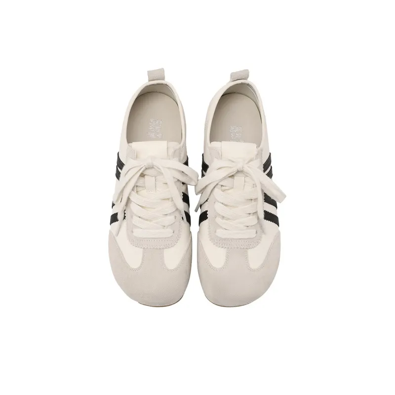 XICUNMINGWU Skateboard Shoes Women's Ecru+Black-2