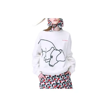 MARDI MERCREDI FW24 SWEATSHIRT DDANJI CH.01_WHITE BLACK Sweatshirt Korean Style Women's White/Black