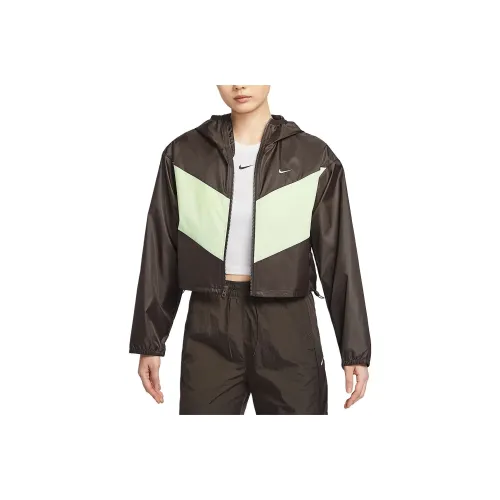Nike Sportswear SS25 WINDRUNNER Jacket Women's Velvet Brown/Medium Yellow Green/White