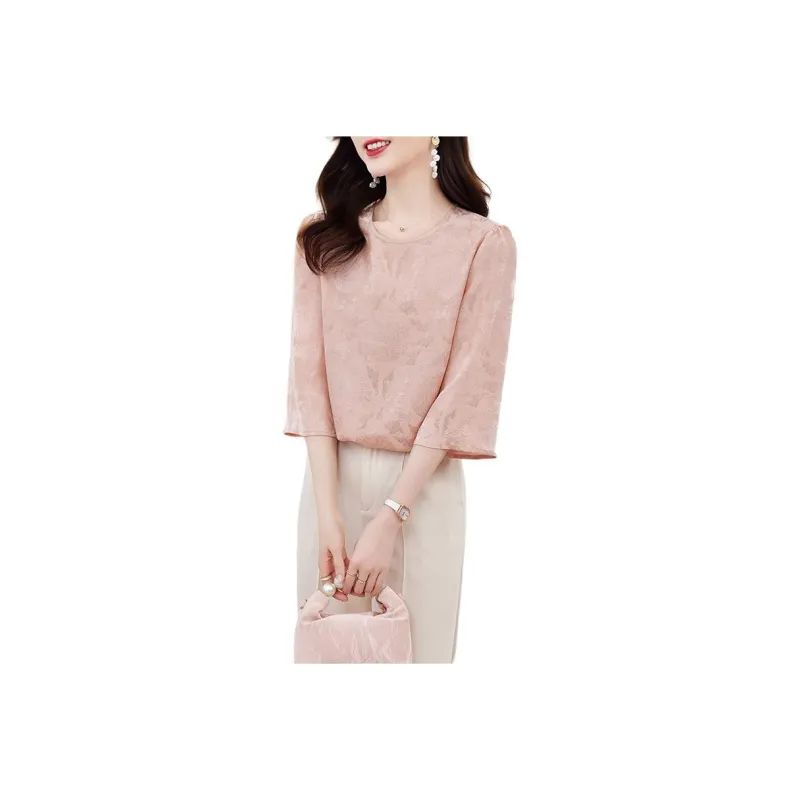 Yi Mengyuan 3/4 Sleeved Silk Shirt Women's-2