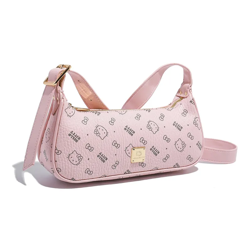 MESUCA Sanrio Hello Kitty Collaboration Kitty Series PU Shoulder Bag Women's Pink/Brown/Milk Tea-4